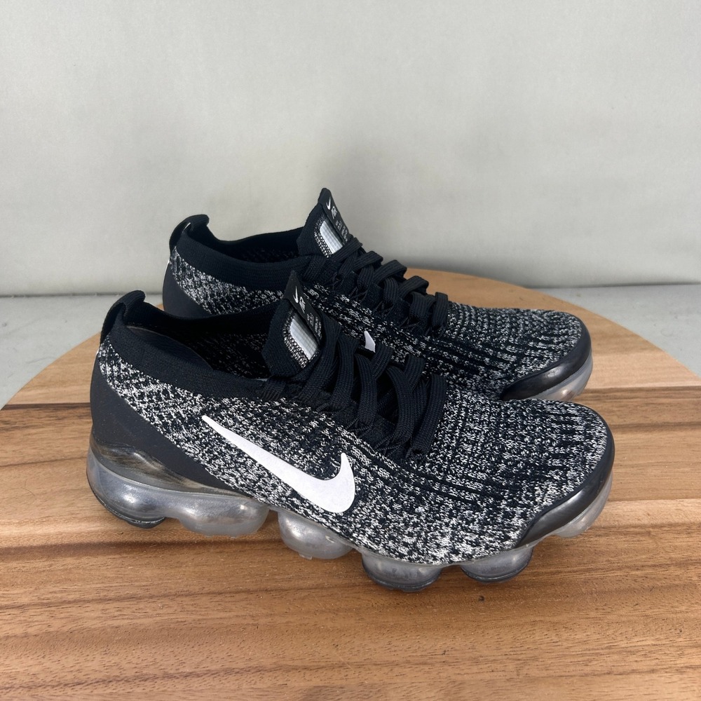 Nike Air VaporMax Flyknit 3 Black White Oreo AJ6910-001 Womens 8 Running Shoes
